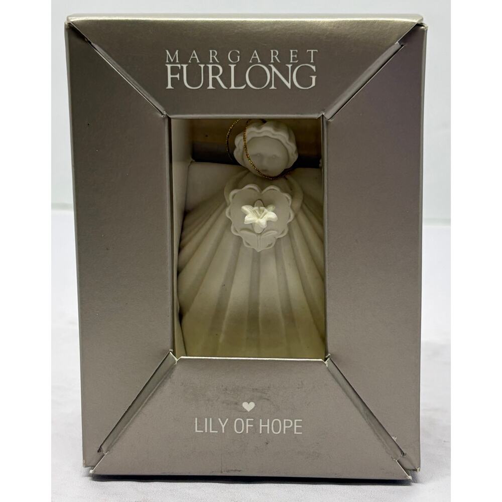 2001 Margaret Furlong 3” Angel Shell Ornament Lily of Hope With Stand With Box